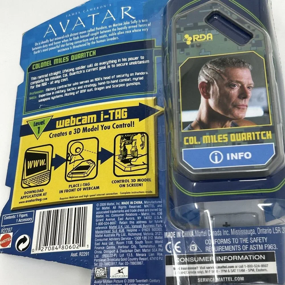 Mattel James Cameron’s Avatar Col. Miles Quaritch Action Figure 2009 New!